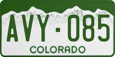 CO license plate AVY085