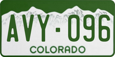 CO license plate AVY096