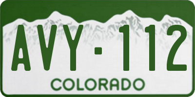 CO license plate AVY112