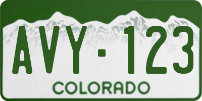 CO license plate AVY123