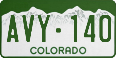CO license plate AVY140