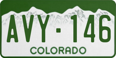 CO license plate AVY146