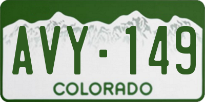 CO license plate AVY149