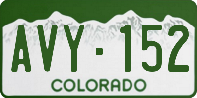 CO license plate AVY152
