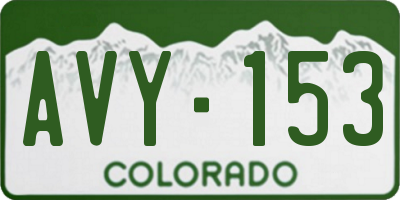 CO license plate AVY153