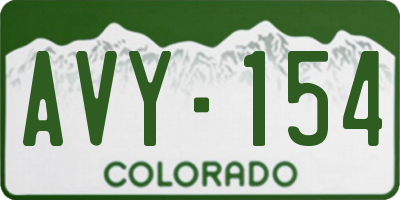 CO license plate AVY154