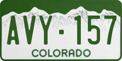 CO license plate AVY157