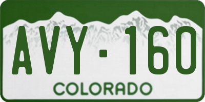 CO license plate AVY160