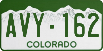 CO license plate AVY162
