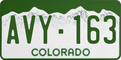 CO license plate AVY163