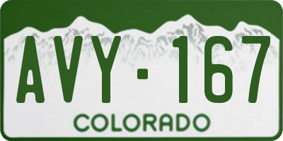 CO license plate AVY167