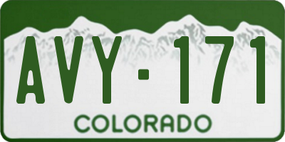 CO license plate AVY171