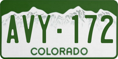 CO license plate AVY172