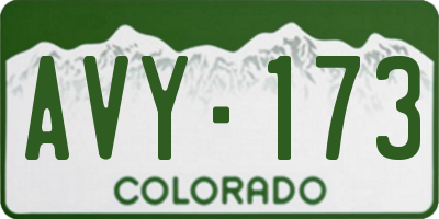 CO license plate AVY173