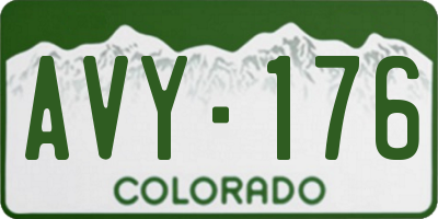CO license plate AVY176