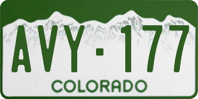 CO license plate AVY177