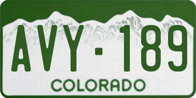 CO license plate AVY189