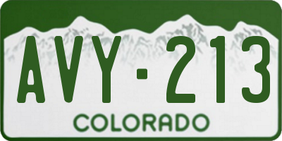 CO license plate AVY213