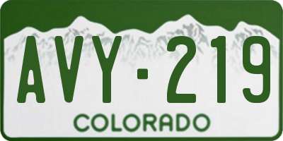 CO license plate AVY219