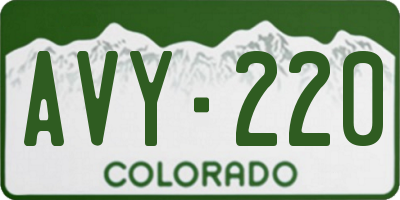 CO license plate AVY220