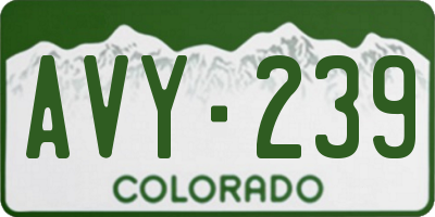 CO license plate AVY239