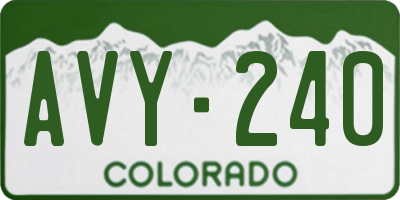 CO license plate AVY240