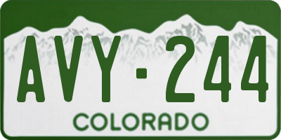 CO license plate AVY244