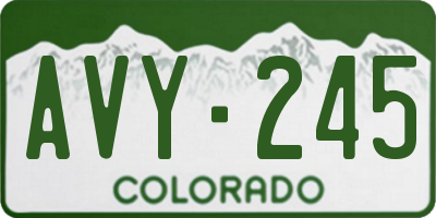 CO license plate AVY245