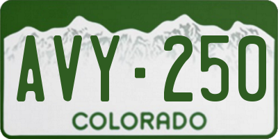 CO license plate AVY250
