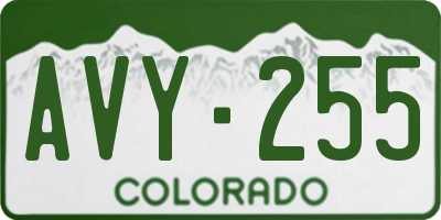 CO license plate AVY255