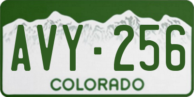CO license plate AVY256