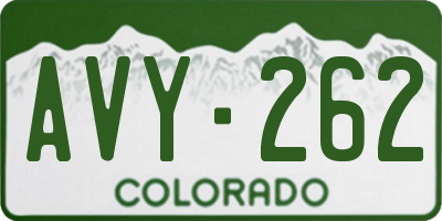 CO license plate AVY262