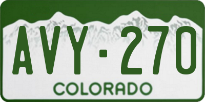 CO license plate AVY270