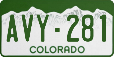 CO license plate AVY281