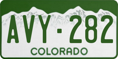 CO license plate AVY282