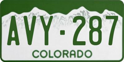CO license plate AVY287