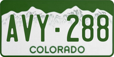 CO license plate AVY288