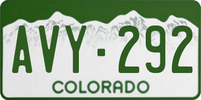 CO license plate AVY292