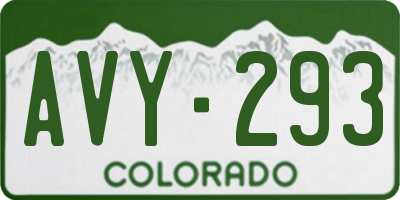 CO license plate AVY293