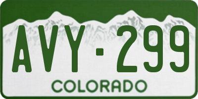 CO license plate AVY299