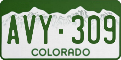 CO license plate AVY309