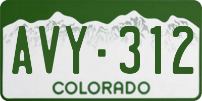 CO license plate AVY312