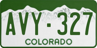 CO license plate AVY327