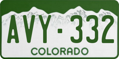 CO license plate AVY332