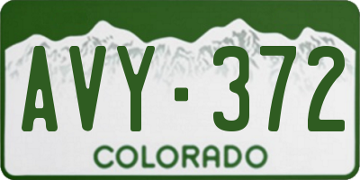 CO license plate AVY372