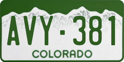 CO license plate AVY381