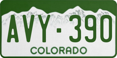 CO license plate AVY390