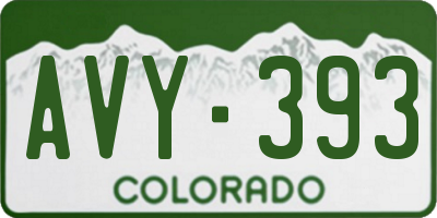 CO license plate AVY393