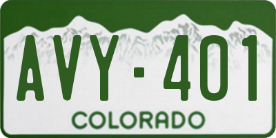 CO license plate AVY401