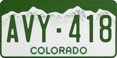 CO license plate AVY418